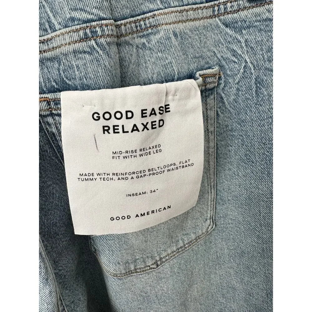 Good American Good Ease Relaxed Jean Crossover Waistband Size 10 - Picture 8 of 9